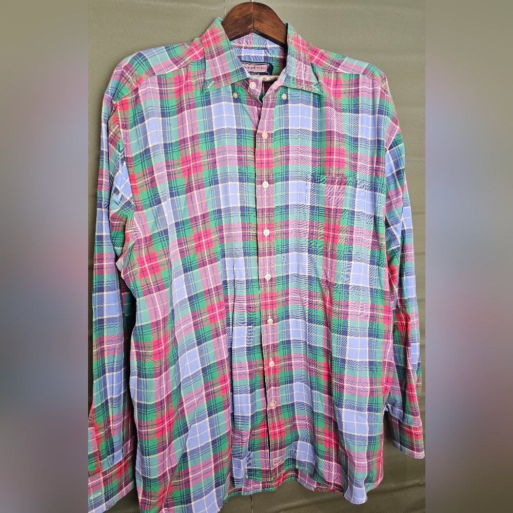 Vineyard Vines Collared Shirt Red Mens Size XXL Shep and Ian Murray 100% Cotton